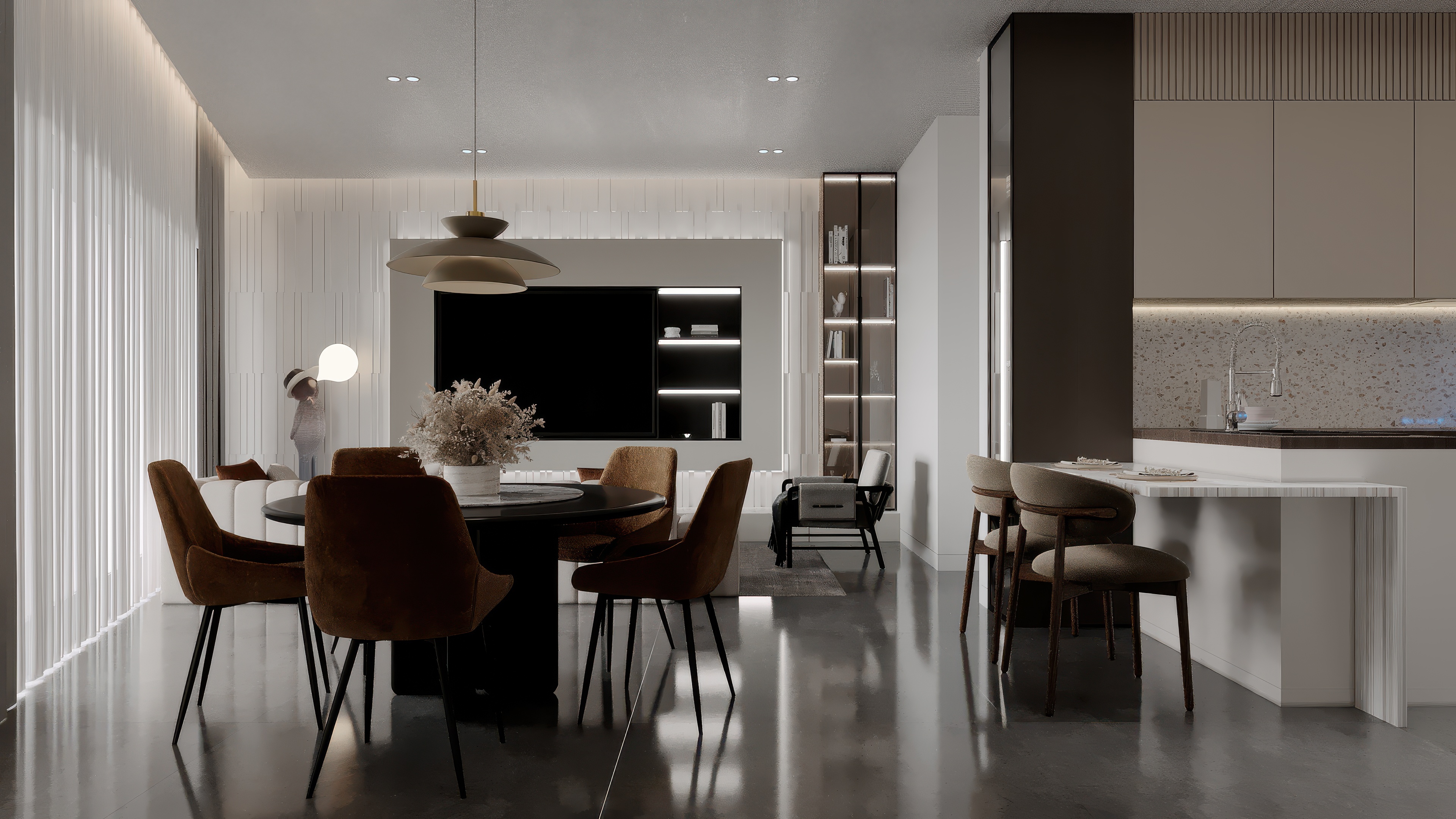 F2 SKYLINE — séjour et cuisine ouverte